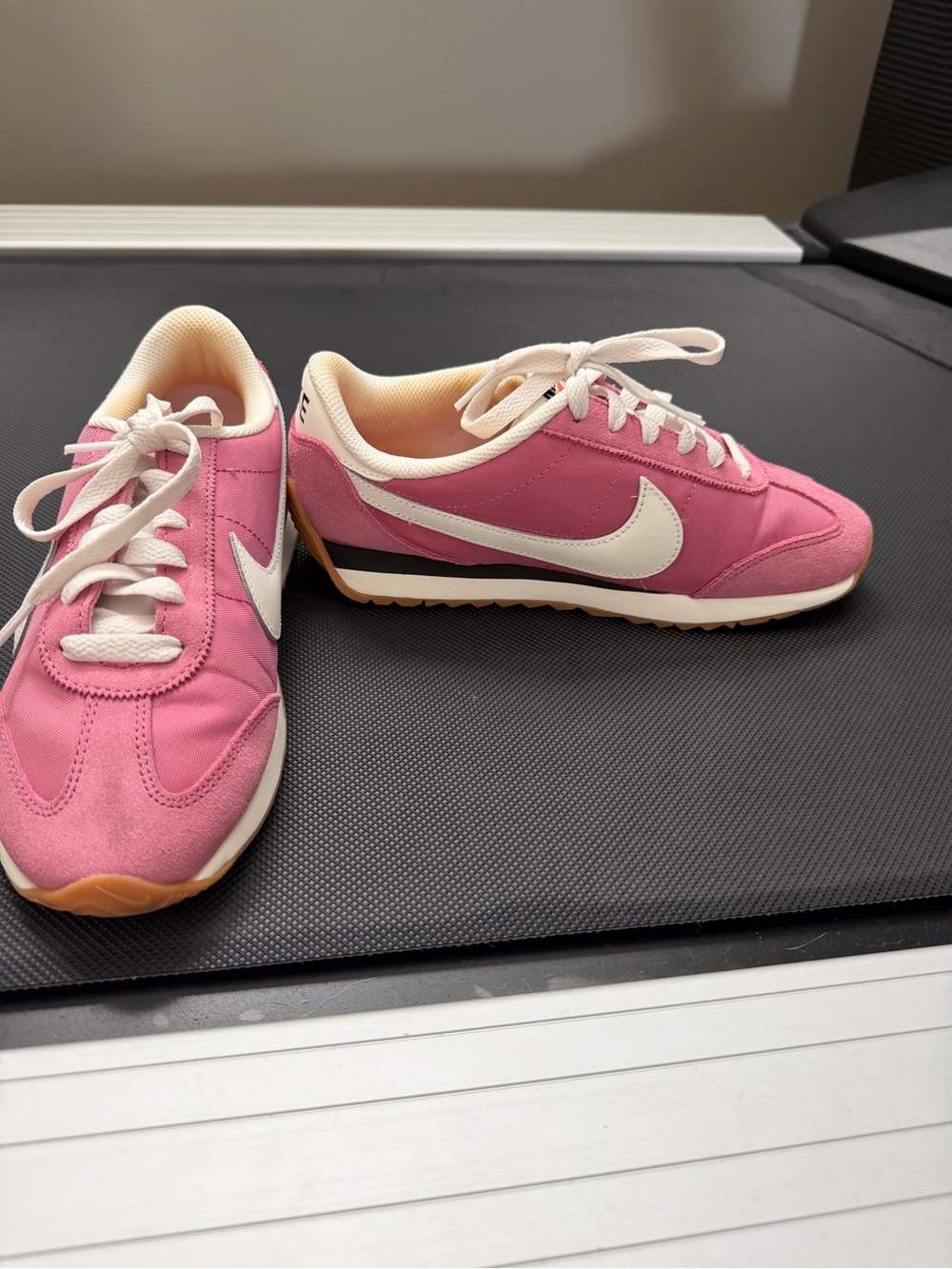 Nike Women's Pink and Cream Retro Runner Sneakers - Picture 2 of 6